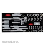 MAXPOWER Set Kunci Sok 1/4 inch & 3/8 inch 6pt Tool Tray