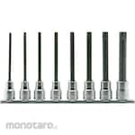 KO-KEN 3/8inch (9.5mm) Sq. Torx Bit Socket (Round Shaft) Rail Set