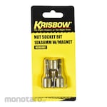 KRISBOW Bit Socket Nut Roofing with Magnet Set of 3 (Mata Sock Roofing)