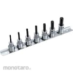 Pro-Auto 3/8 DR. 7PC. Hex bit socket hanger set inch
