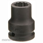 GENIUS Impact Bit Socket Metric Thin Wall 1/2inch 12 PT (Mata Sock Impact)
