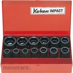 KO-KEN 1/2 Sq. Impact 12 Angular Socket Set 13 Pairs