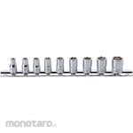 KO-KEN 1/4inch (6.35mm) Sq. 12 Angular Socket Rail Set