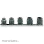 KO-KEN 3/8 Sq. Impact 6 Squared Socket (Short / Thin Walled) Rail Set 5 Pairs