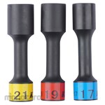 KTC 12.7sq. Impact wrench wheel nut socket set (3 pieces) (long thin wall) hexagonal