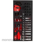 RS PRO Deep Socket/Standard Socket/Allen Key/Bit Set 1/4 Inch 52 Piece