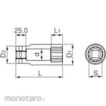 TONE Deep Socket 12pt 3/4 Inch
