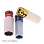 Toptul 1/2inch DR. 6PT Flank Thin Wall Deep Impact Sockets with Plastic Sleeves