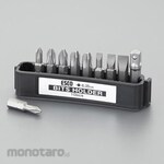 ESCO 10-piece set [+ -] Bit + 1/4"DR socket adapter set