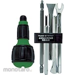 TRUSCO Interchangeable Stubby Screwdriver with Bit Set