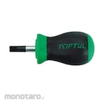Toptul Stubby Screwdriver Slotted Anti Slip (Obeng Pendek)