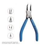 GRIP ON TOOLS Bent Internal Snapring Pliers