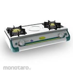 QUANTUM Gas Stove 2-Burner Stainless (Kompor Gas 2 Tungku)