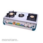 QUANTUM Gas Stove 3-Burner Brass (Kompor Gas 3 Tungku)