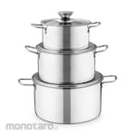 SUNHOUSE Pot Set Stainless Steel + Handle (Panci)