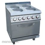 Crown Horeca Electric 4 Hot Plate Cooker and Cabinet