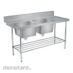 Ezy Stainless Dishwash Entry Bench Double Bowl (Wastafel Dapur)
