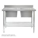 Ezy Stainless Sink Double Bowl with Splashback (Wastafel Dapur)