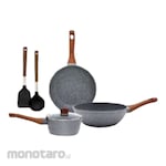 Cypruz Cookware Set Grey Marble Convenience (Set Alat Masak)