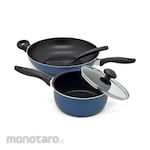 MAXIM Paris Sauce Pan18cm + Glass Cover + Wok30cm + Spatula
