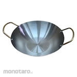TLC Flat Bottom Double Ear Pot. Gold Handles Stainless