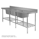 Simply Stainless Triple Bowl Sink with Upstand