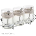 Oxone Condiment Jar with Rack 3pcs