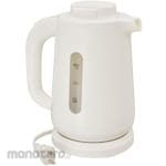 Ohm Electric 1.0L Electric Kettle with Spill Prevention Mechanism, White