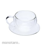 Delicia Glass Cup Double Wall with Saucer (Cangkir)