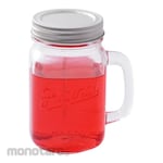 Delicia Mug Glass Mason with Lid (Gelas Cangkir)