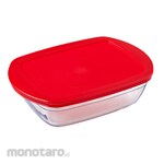 O'CUISINE Dish Rectangular with Plastic Lid (Wadah Makanan)