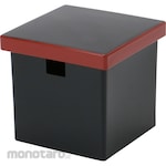 FUKUI CRAFT Square Container Small Black Vermilion-Edged A
