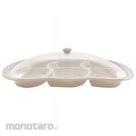 Onyx (Melamine) 6 Compartement Platter with Clear Cover