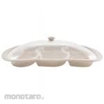Onyx (Melamine) 6 Compartement Platter with Clear Cover