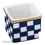 YAMACOH Bowl Small Hand Painted Gold Rimmed Checkered Delicacies (Mangkok)