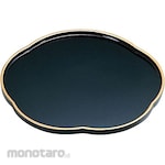 FUKUI CRAFT Tray Plum Shaped Black Tenkin A (Nampan)