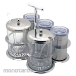 SUNLEE Glass Condiment Set (Tempat Alat Makan)