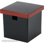 FUKUI CRAFT Square Container Small Black Vermilion-Edged A