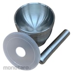 TLC Mortar Pestle with Plastic Lid Stainless Steel (Cobek / Penumbuk)