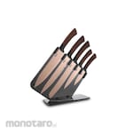 Oxone Knife Set White Wood Motif 5pcs (Pisau Dapur)