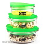 Oxone Glass Storage Air Vacuum 3pcs