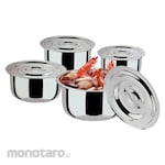 TLC Bowl Food with Cover Stainless Steel (Mangkok Saji)