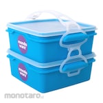 Mondoware Bella Series 2 Layers Square Stackable Lunch Box (Kotak Makan)