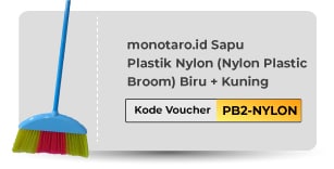 monotaro.id Sapu Plastik Nylon (Nylon Plastic Broom) Biru + Kuning 1pc