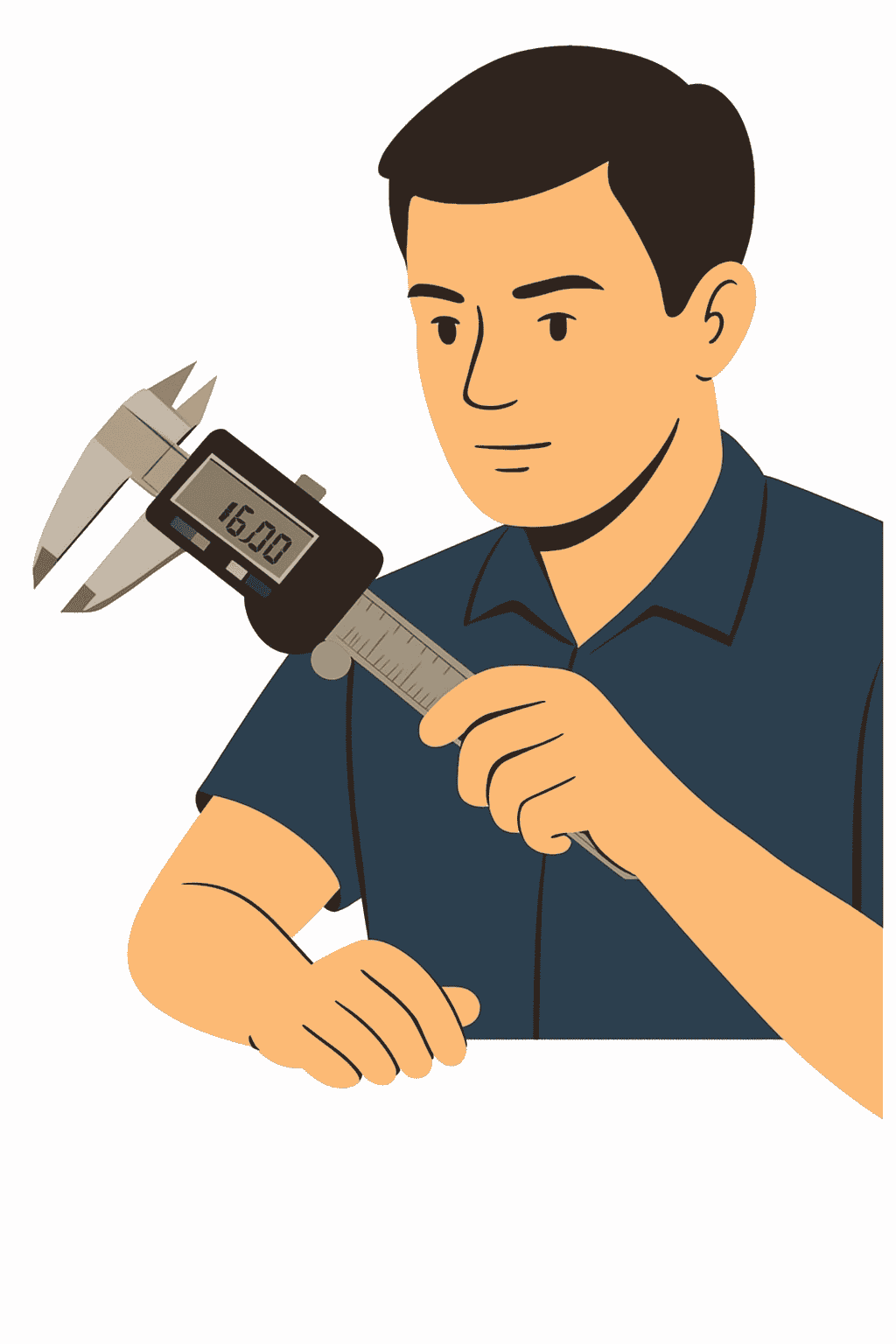 seseorang memegang caliper