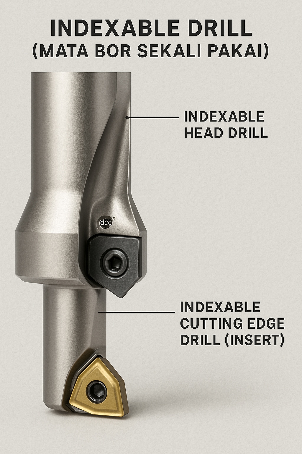 Bagian indexable drill